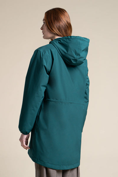 Veste longue imperméable et doublée Polaire #couleur_sapin