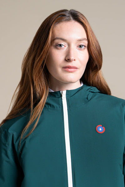 Veste longue imperméable et doublée Polaire #couleur_sapin