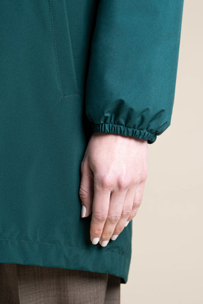 Veste longue imperméable et doublée Polaire #couleur_sapin
