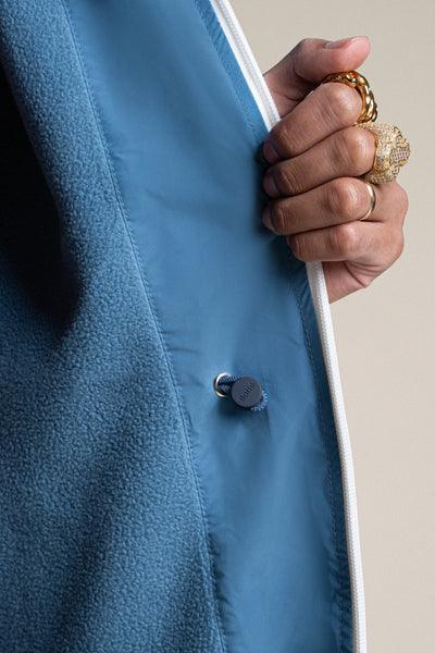 Veste longue imperméable et doublée Polaire #couleur_orage