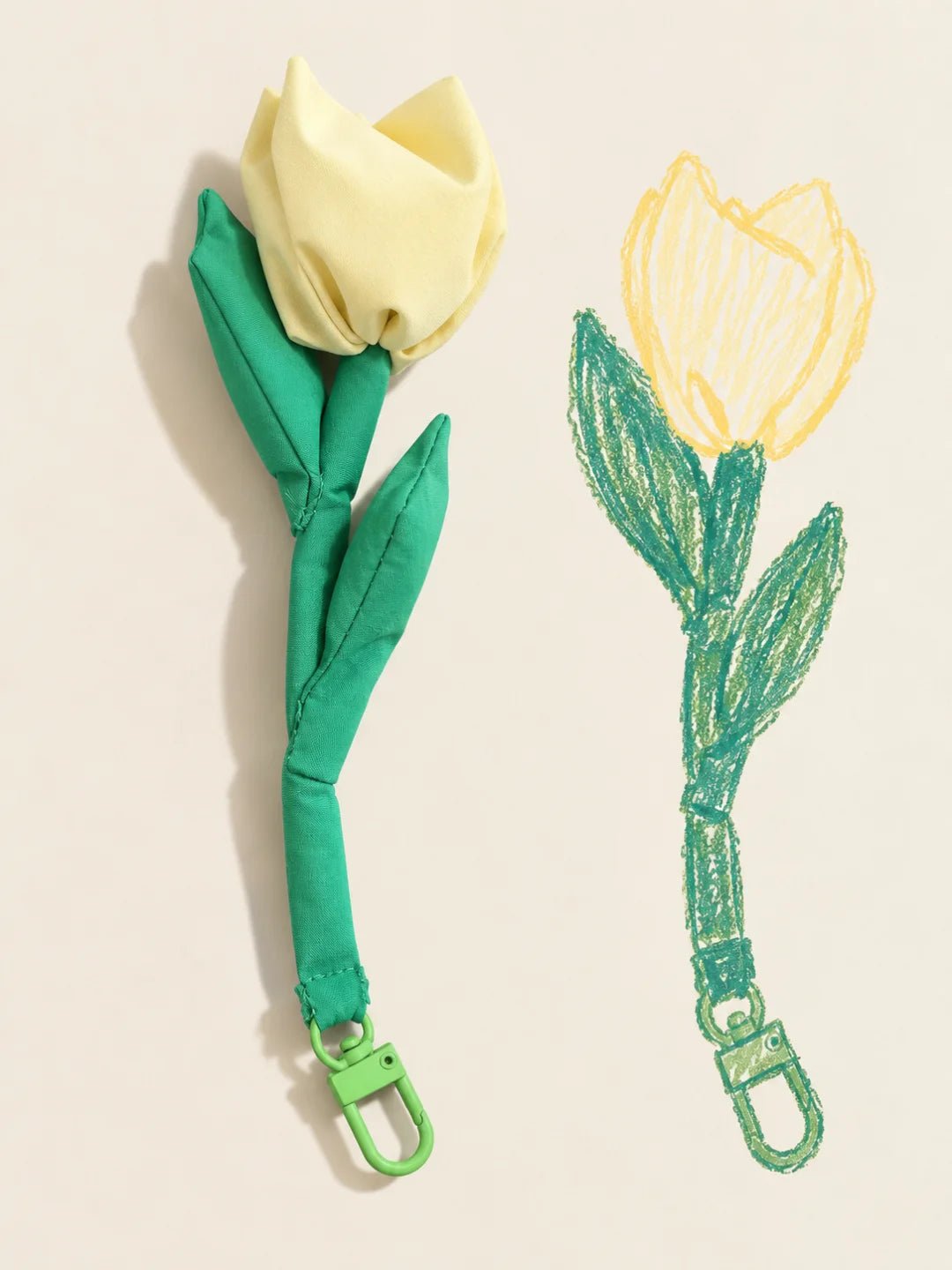 porte-clés Tulipe couleur butter 