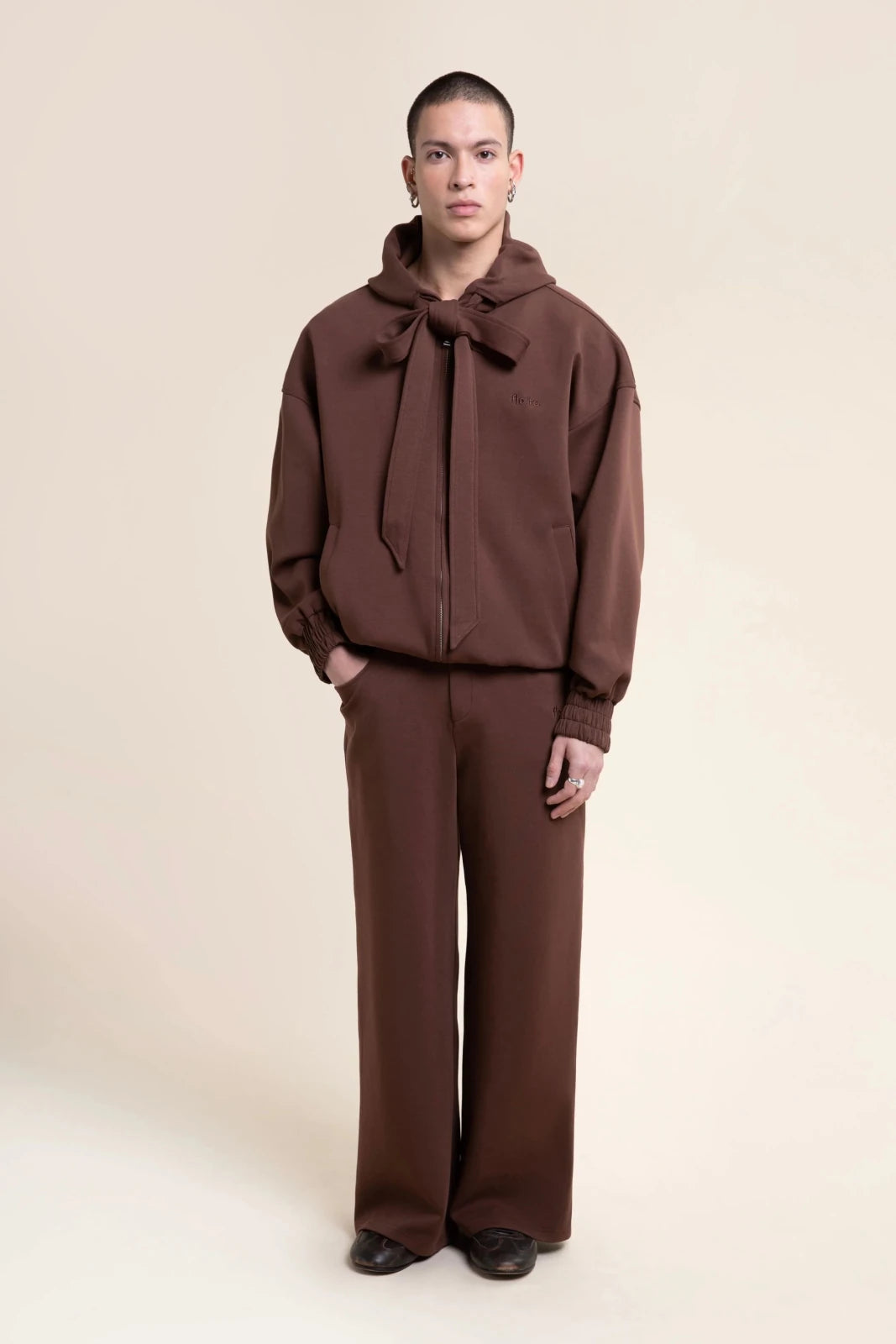 Réaumur hoodie sweat à lanière marron chocolat 