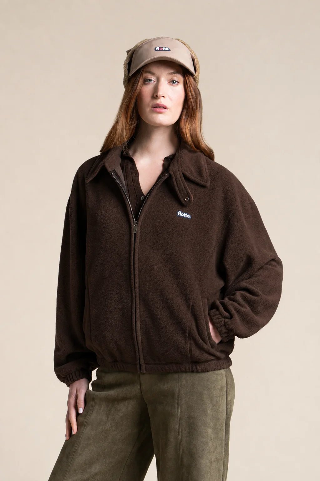 Saint-Maur Veste polaire polo - Flotte couleur chocolat marron
