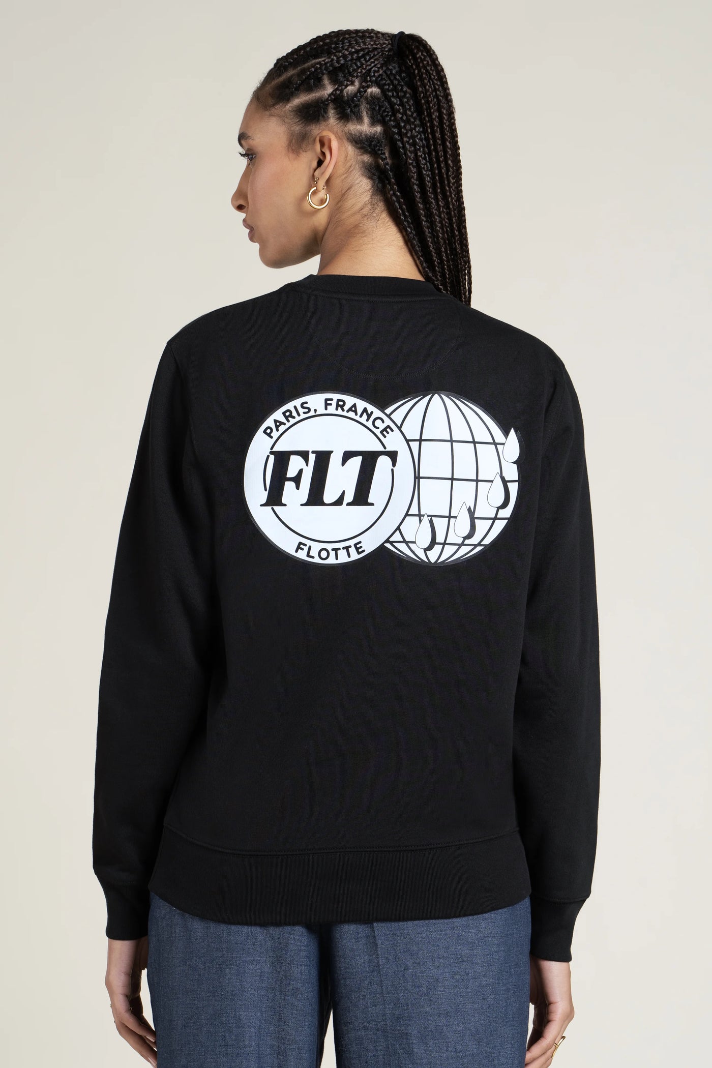 Turgot - Sweat en coton motif World Globe - Flotte #couleur_ombre-world