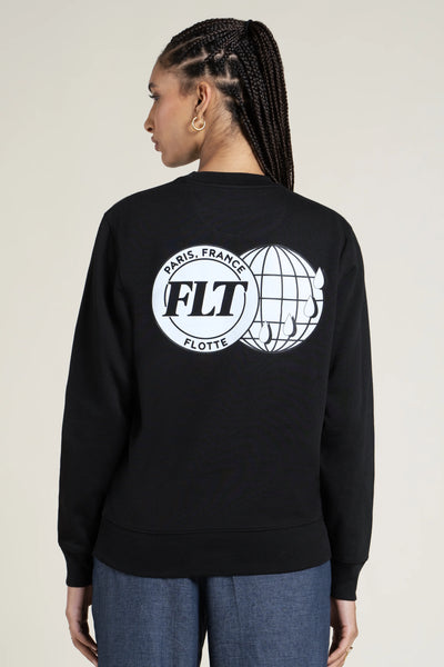 Turgot - Sweat en coton motif World Globe - Flotte #couleur_ombre-world