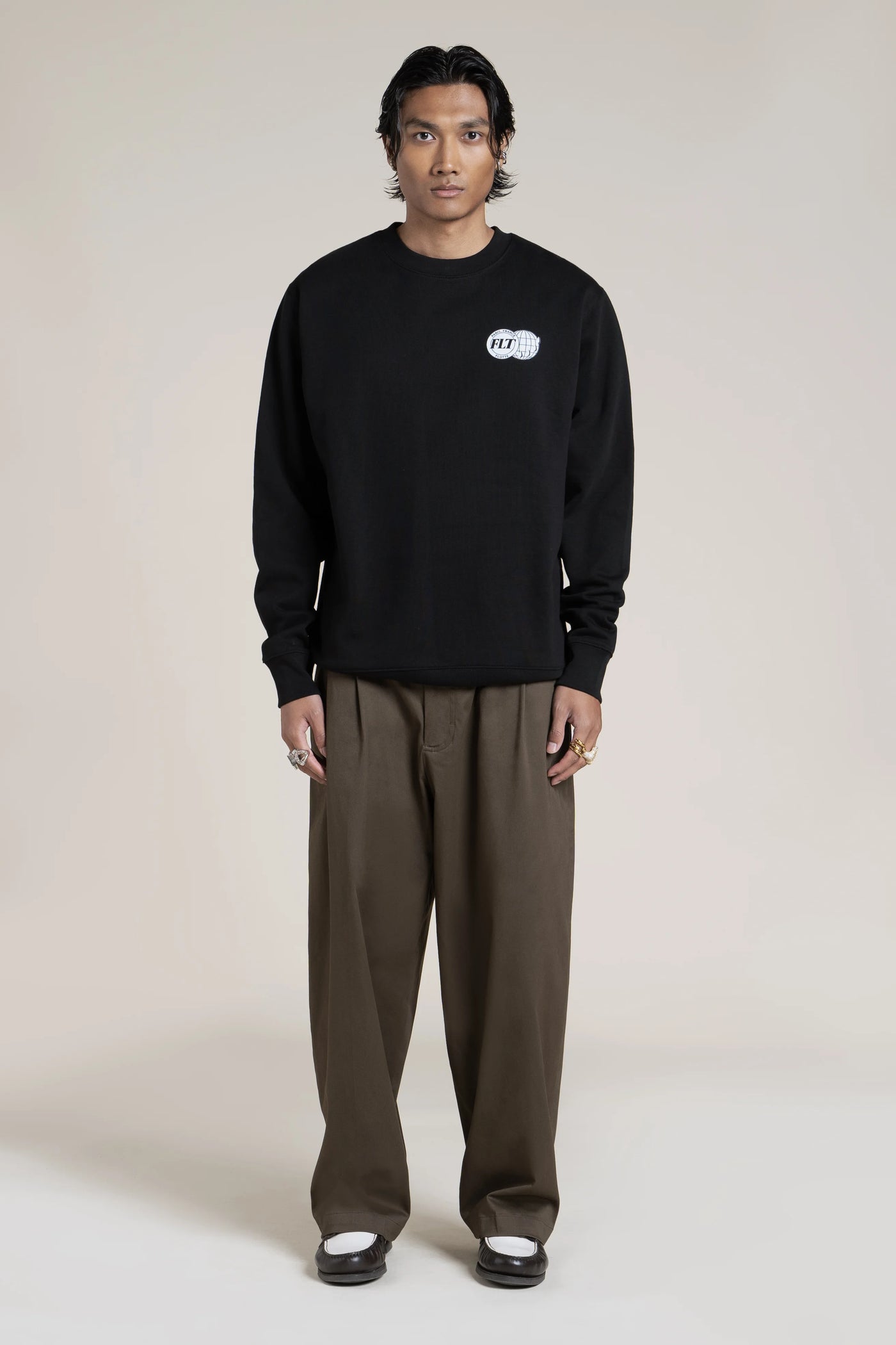 Turgot - Sweat en coton motif World Globe - Flotte #couleur_ombre-world