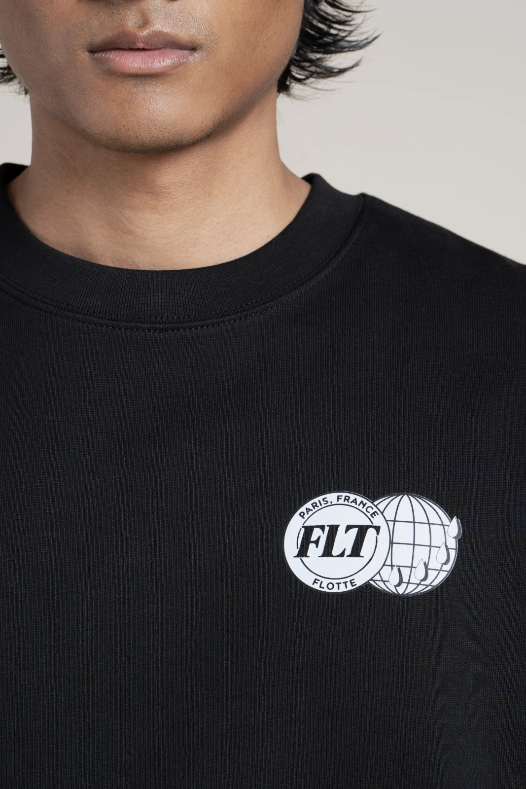 Turgot - Sweat en coton motif World Globe - Flotte #couleur_ombre-world