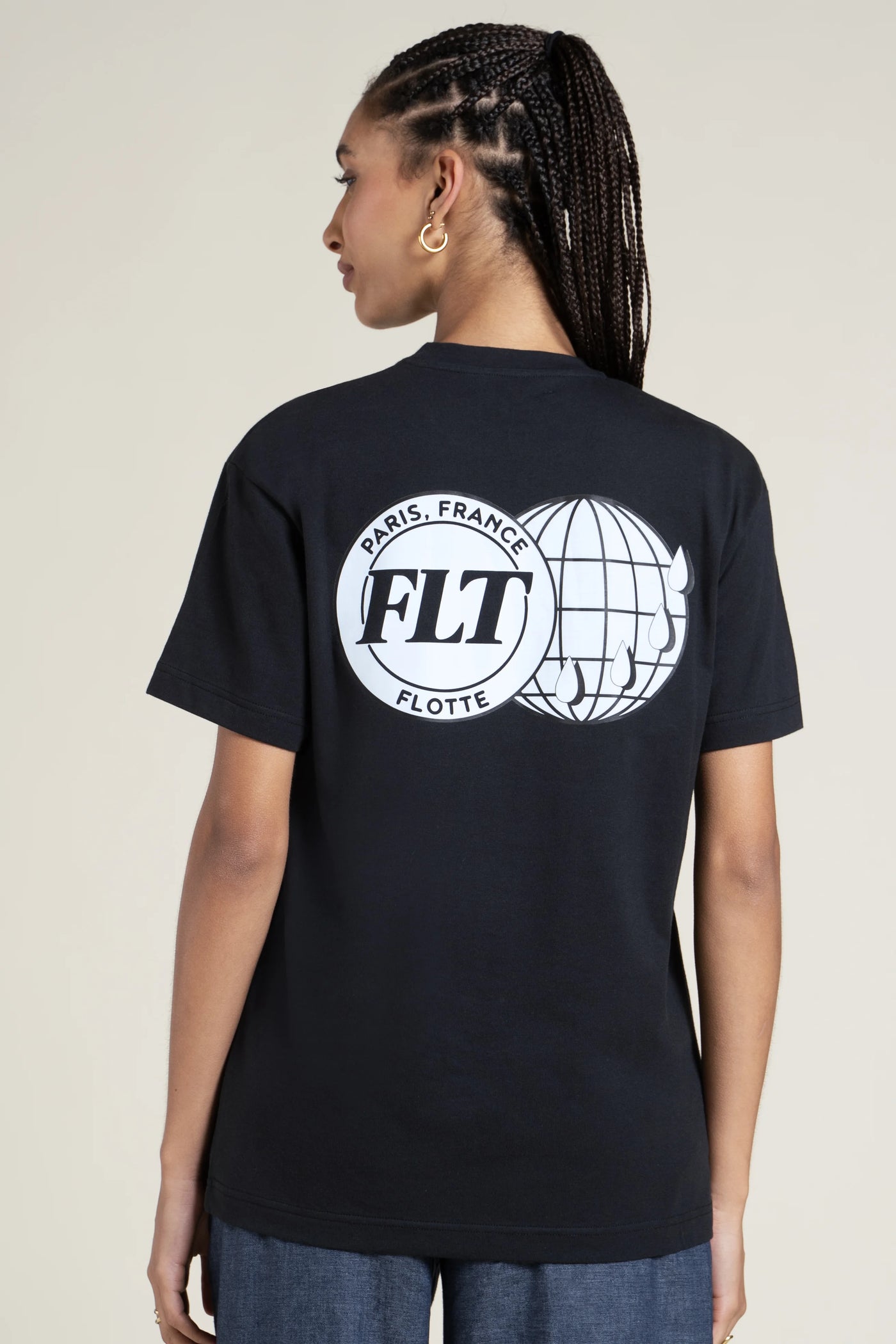 Temple - T-shirt déperlant en coton motif World Globe - Flotte #couleur_ombre-world