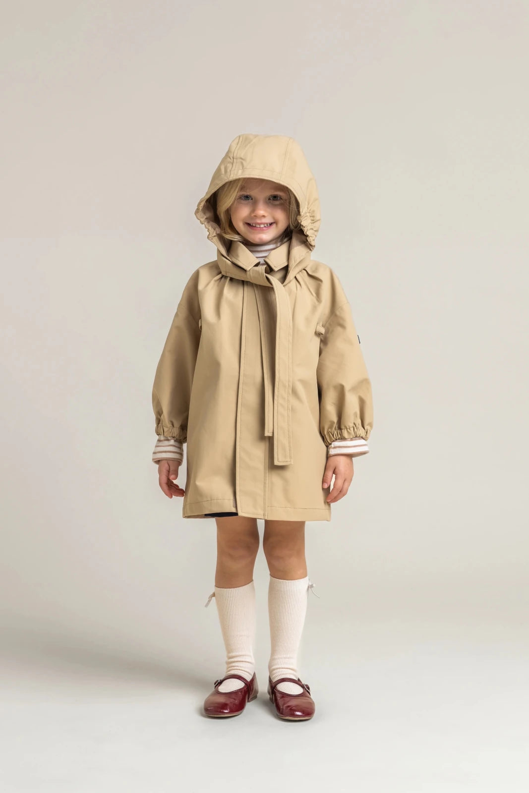 Richelito - Veste Trench Gabardine pour enfant - Flotte couleur sahara 