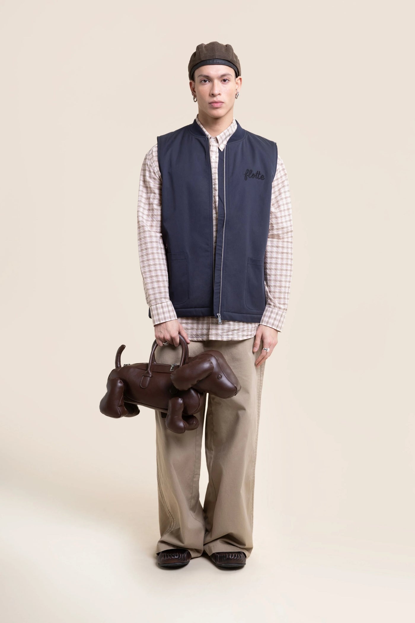 turot gilet sans manches doublure sherpa indigo bleu marine 
