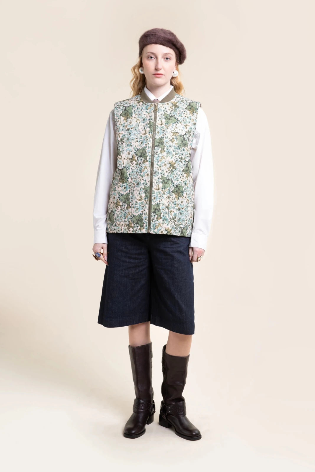 turot gilet sans manches doublure sherpa imprimé jardin eden 