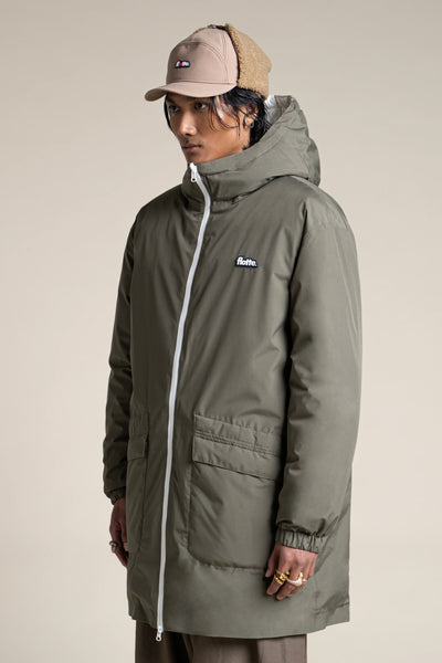 Varenne - Doudoune Longue Reversible - Flotte #couleur_kaki-coquille