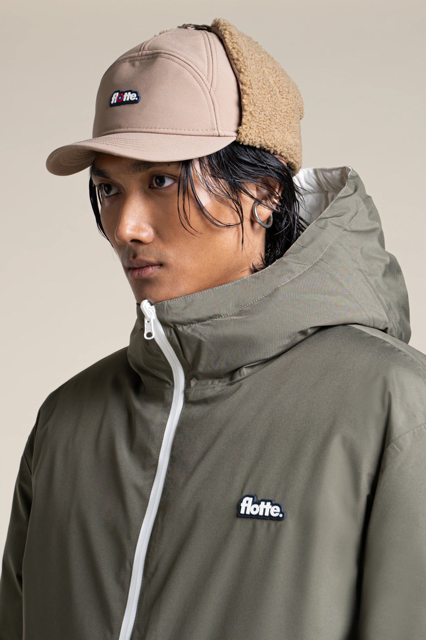 Varenne - Doudoune Longue Reversible - Flotte #couleur_kaki-coquille