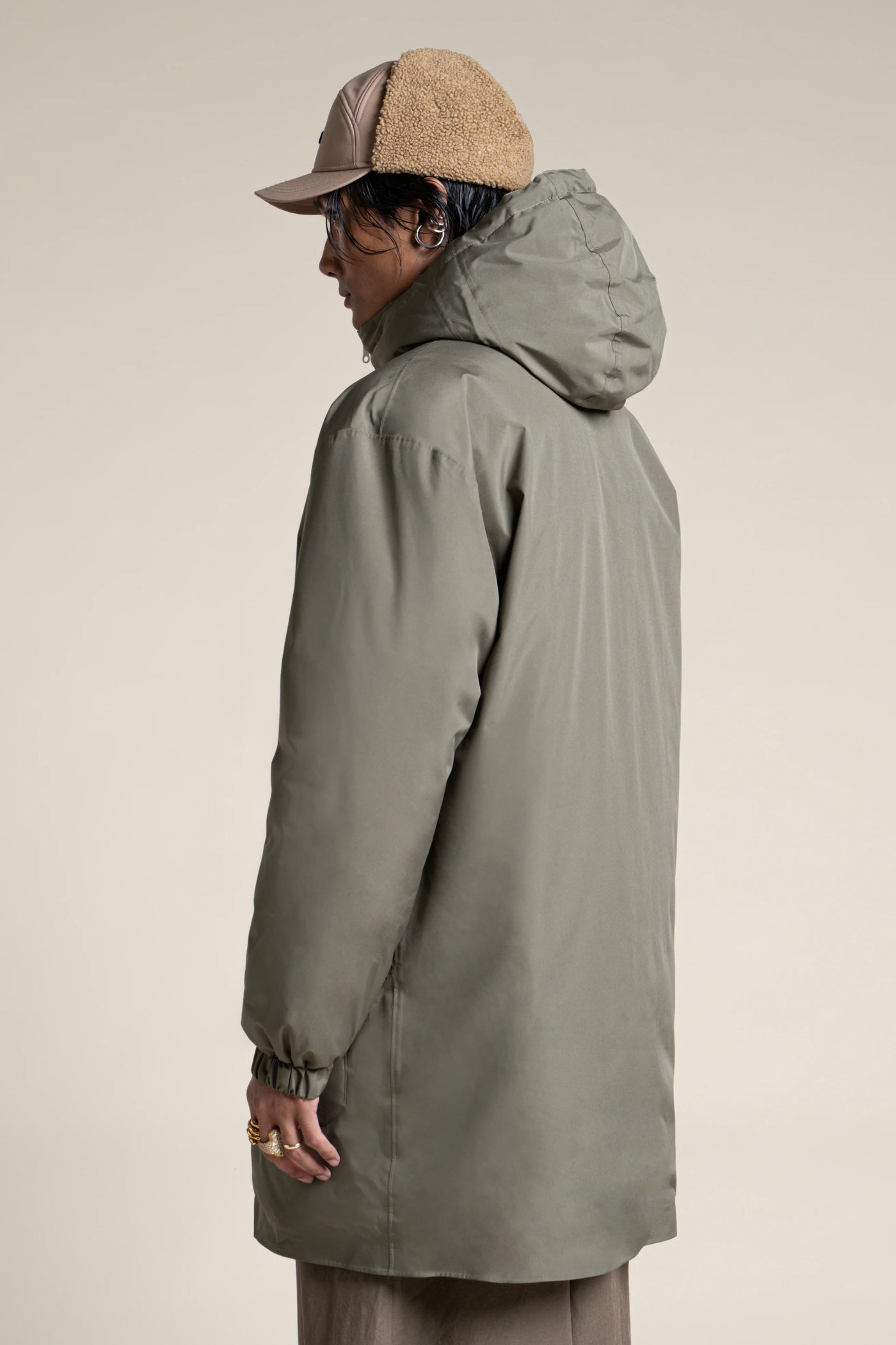 Varenne - Doudoune Longue Reversible - Flotte #couleur_kaki-coquille