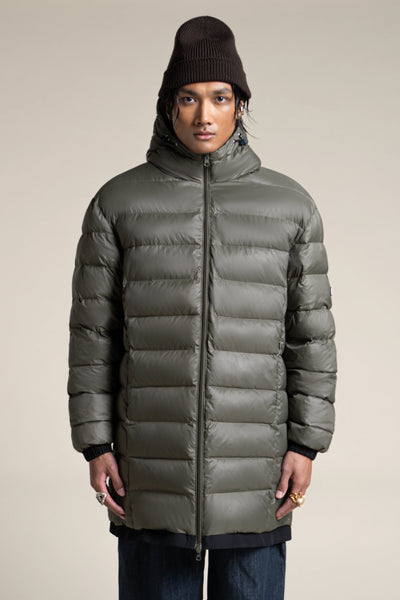 Varenne - Doudoune Longue Reversible - Flotte #couleur_ombre-kaki