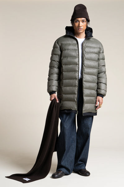 Varenne - Doudoune Longue Reversible - Flotte #couleur_ombre-kaki