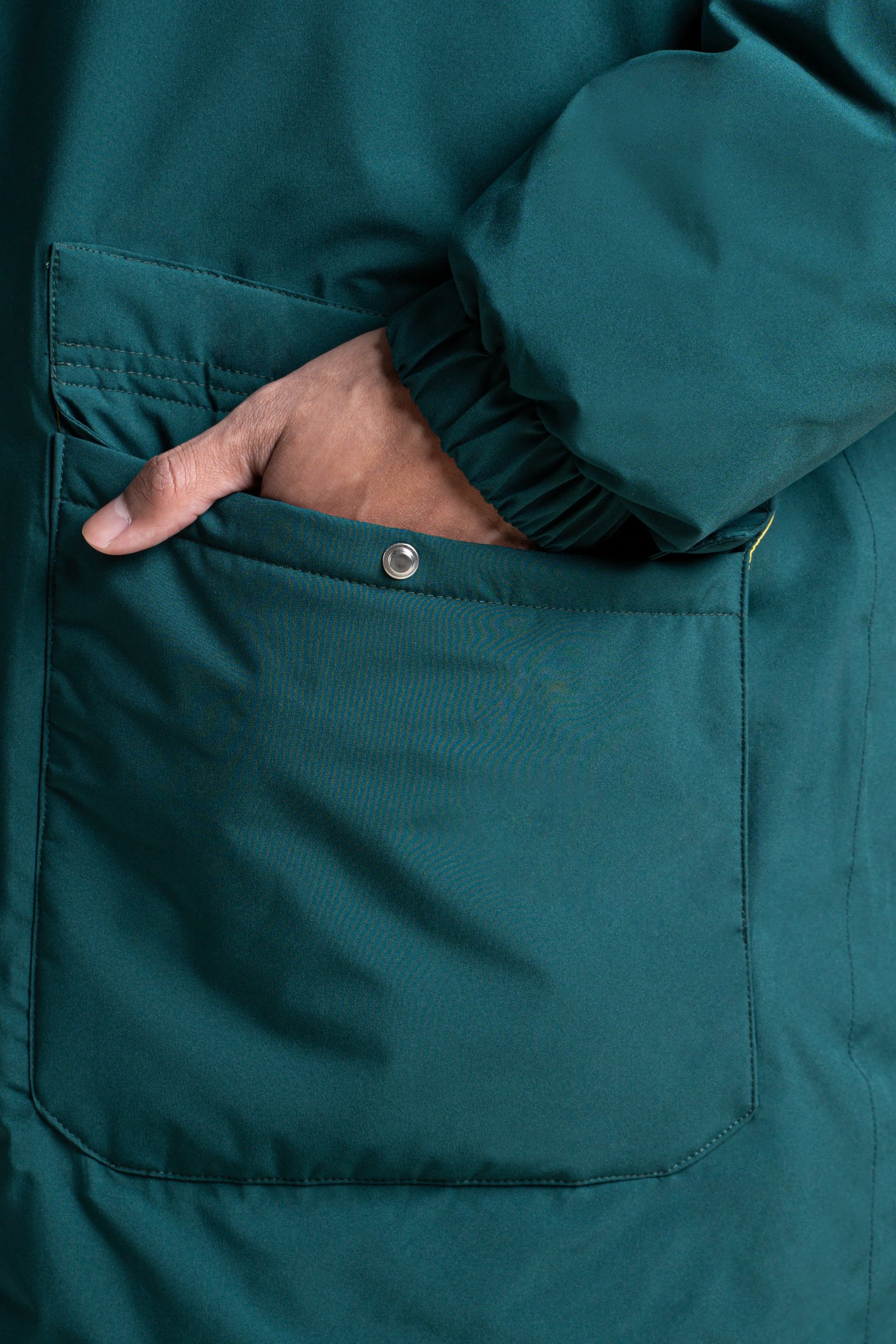 Varenne - Doudoune Longue Reversible - Flotte #couleur_sapin-citron