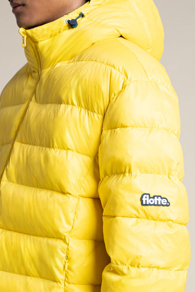 Varenne - Doudoune Longue Reversible - Flotte #couleur_sapin-citron