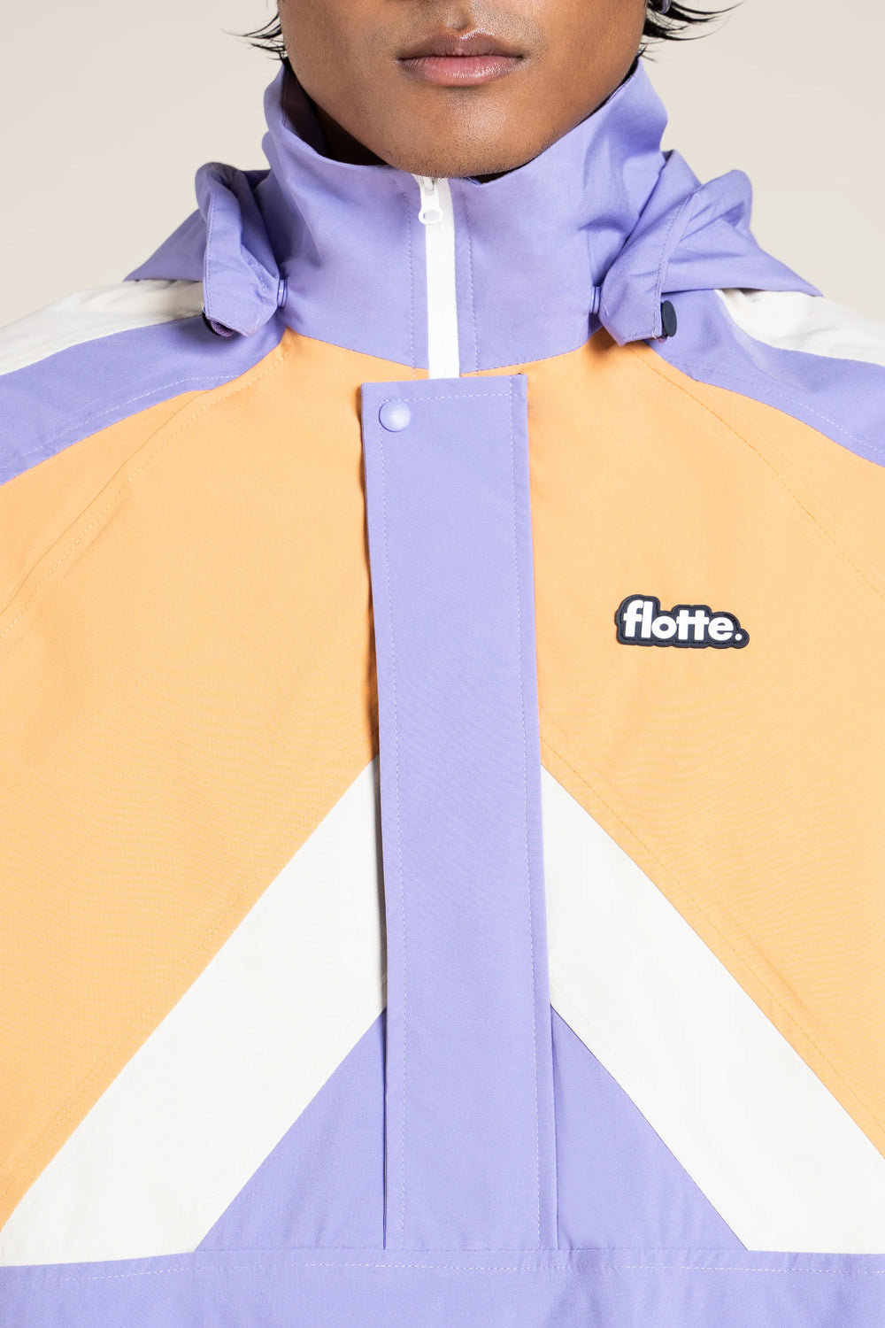 Abbesses - Veste sport tricolore - Flotte couleur parme melon #couleur_parme-melon