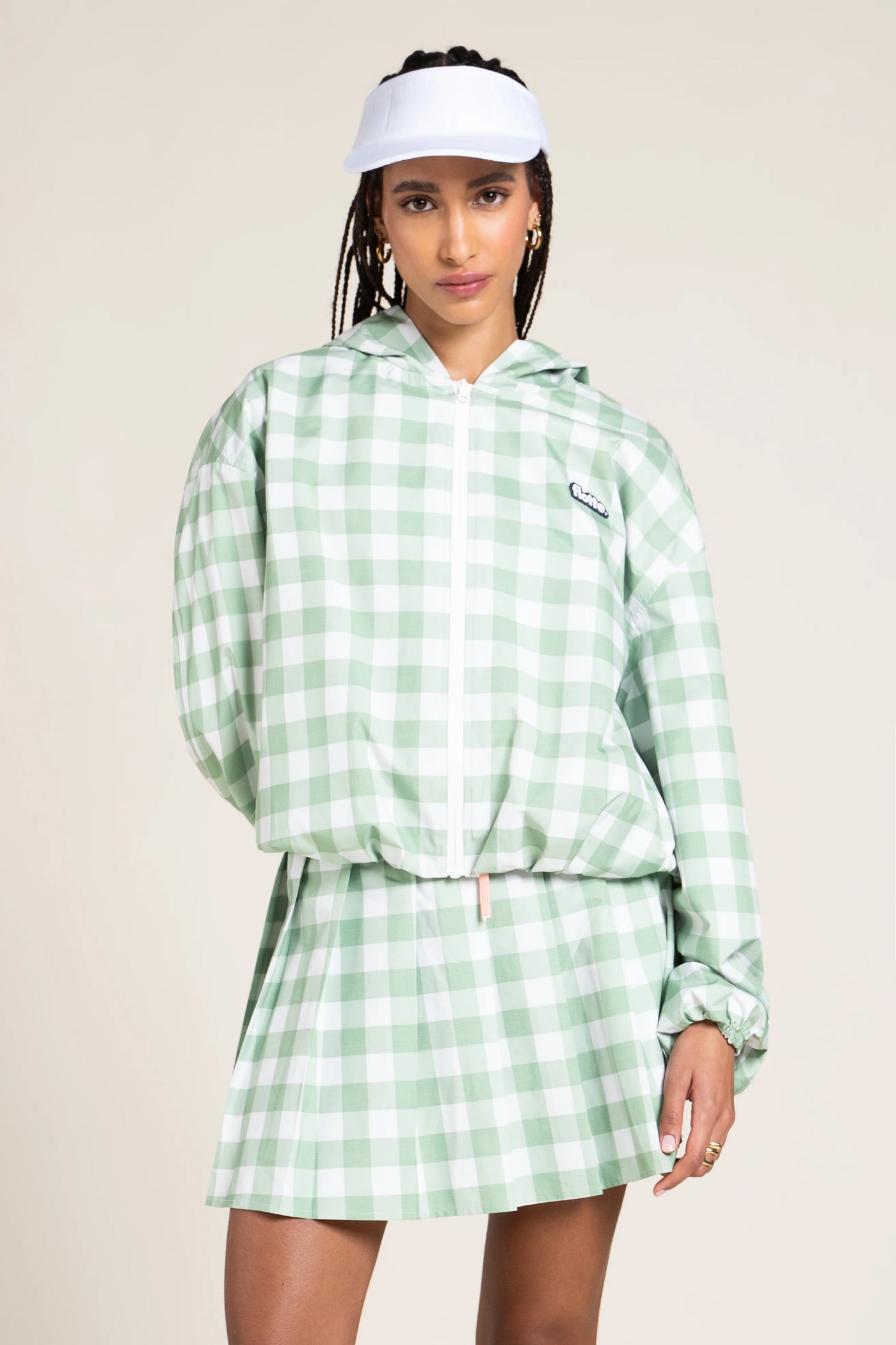 Darius - Blouson bomber - Flotte couleur imprimé vichy vert 