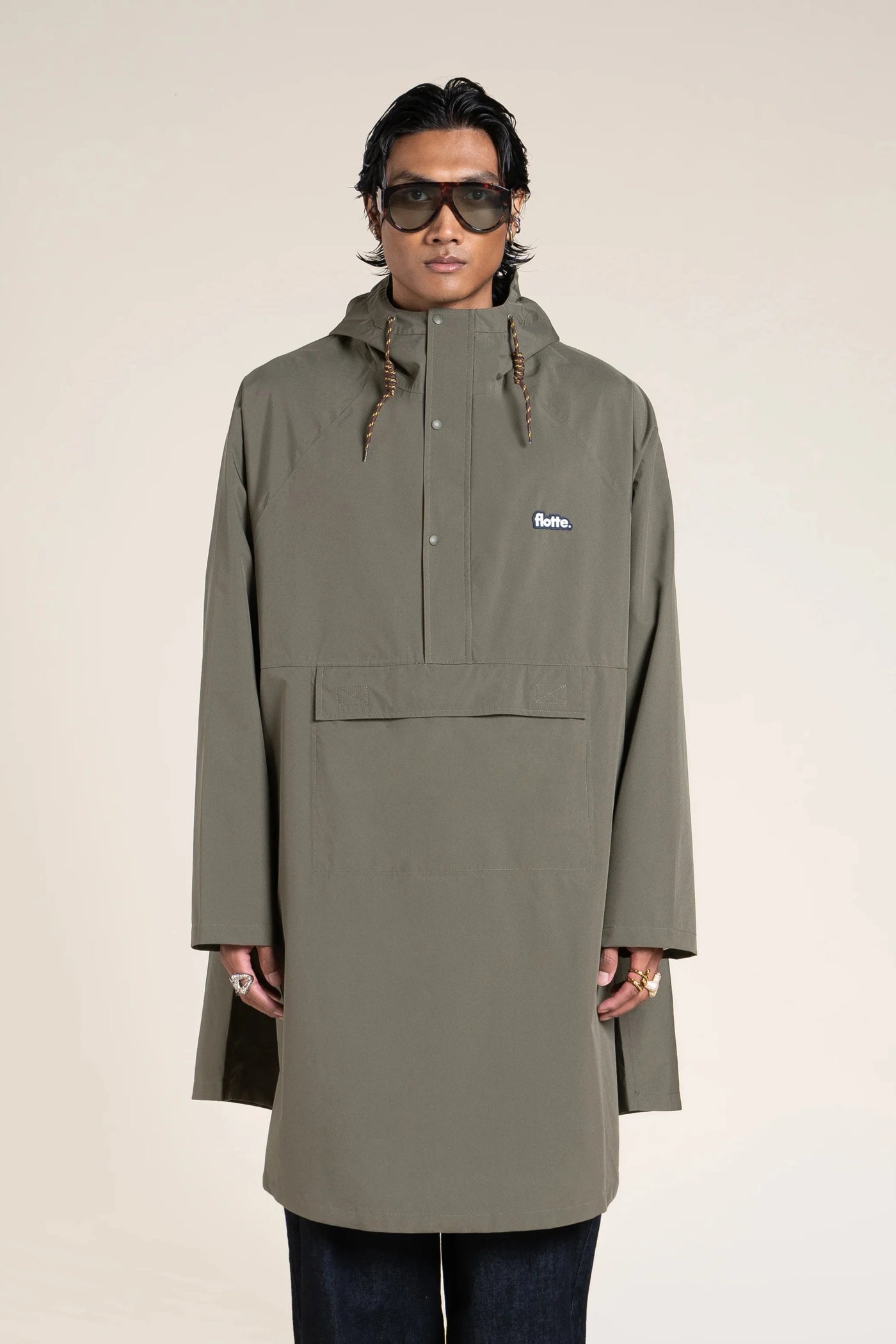 Gabriel - Poncho Imperméable - Flotte couleur kaki 