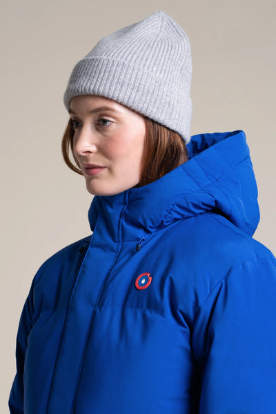 Doudoune mi-longue imperméable - #couleur_bleu-roi