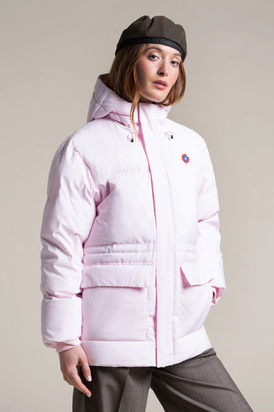 Doudoune mi-longue imperméable - #couleur_marshmallow