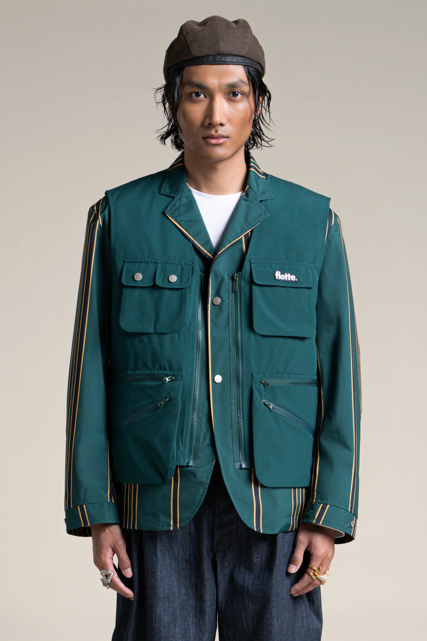 Wagram - Veste multipoche - Flotte #couleur_sapin-raye