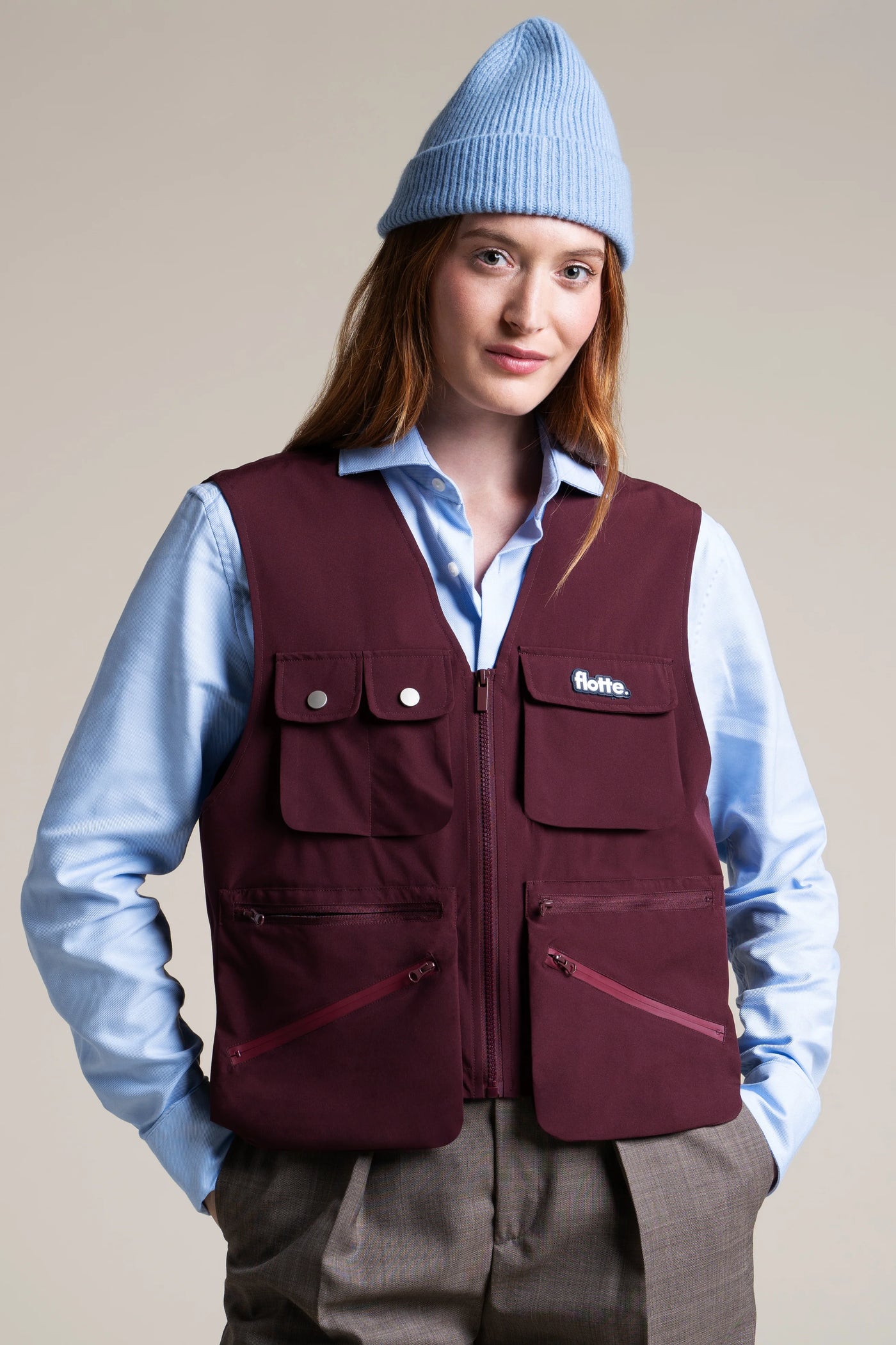 Wagram - Veste multipoche - Flotte #couleur_prune