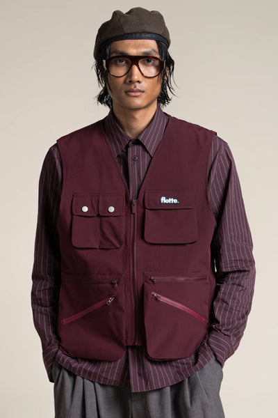 Wagram - Veste multipoche - Flotte #couleur_prune