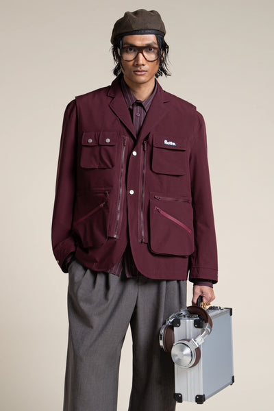 Wagram - Veste multipoche - Flotte #couleur_prune