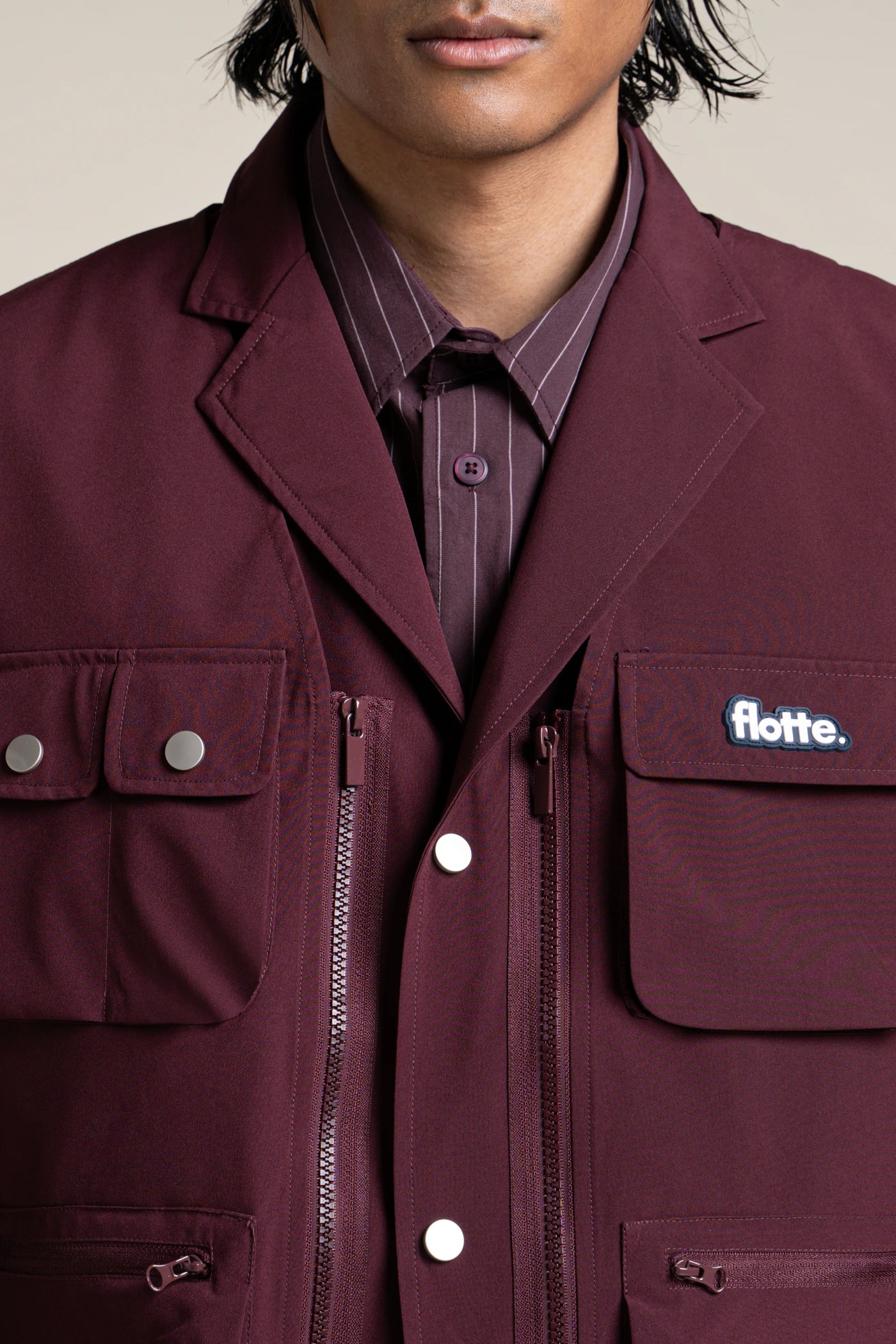 Wagram - Veste multipoche - Flotte #couleur_prune