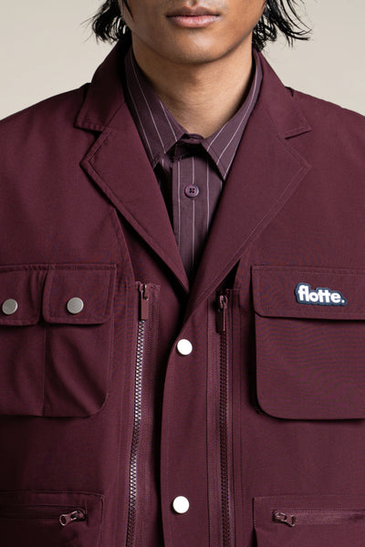 Wagram - Veste multipoche - Flotte #couleur_prune