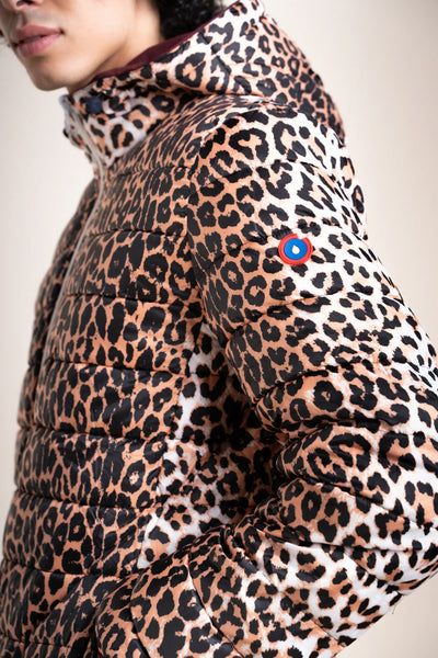 Charonne - Doudoune Réversible Impermeable - Flotte #couleur_prune-leopard