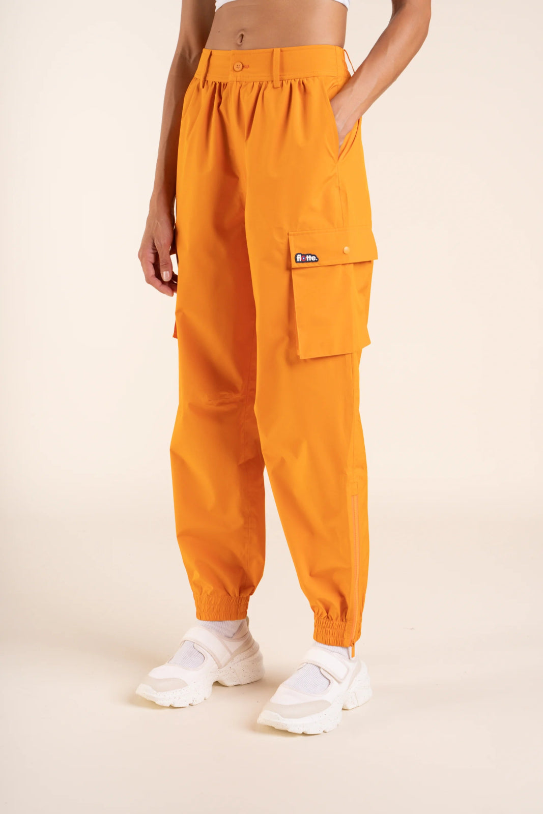 Pantalon imperméable Gambetta cargo multipoches #couleur_abricot