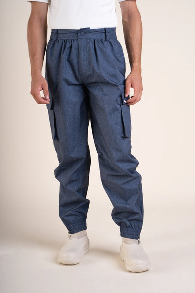 Pantalon imperméable Gambetta cargo multipoches #couleur_denim